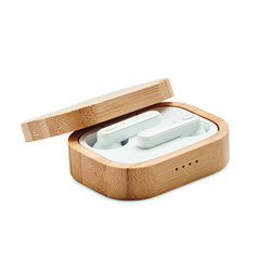 Słuchawki TWS w etui z bambusa JAZZ BAMBOO