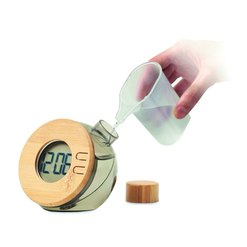 Bambusowy wodny zegar LCD DROPPY LUX