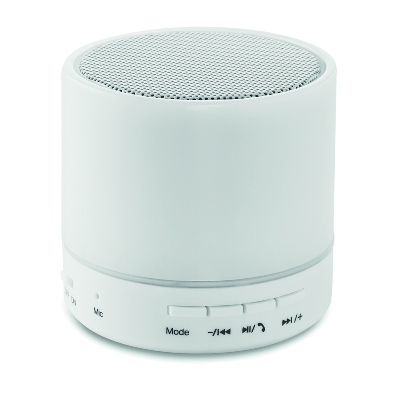 Głośnik bezprzewodowy LED ROUND WHITE